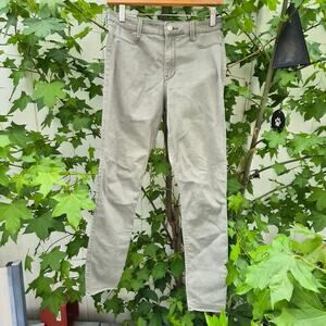 Hollister High Rise Jean Legging Khaki Advanced Stretch Raw Hem Sz 5R W27 L28